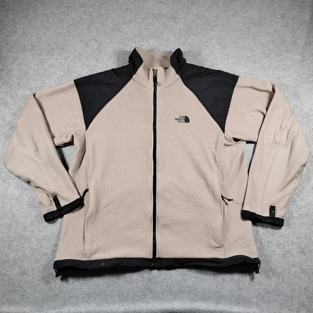 Vintage The North Face Fleece Jacket Men XL Beige Vintage 90s Made In USA Zip Up